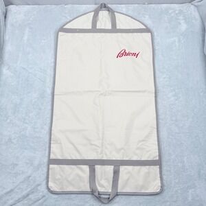 Brioni Garment Bag Cream Grey Logo Hanging Folding Suit Carrier Travel Cover 073